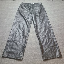 Abercrombie  Fitch Faux Leather Pants Womens 31 The 90s Relaxed Ultra High Rise