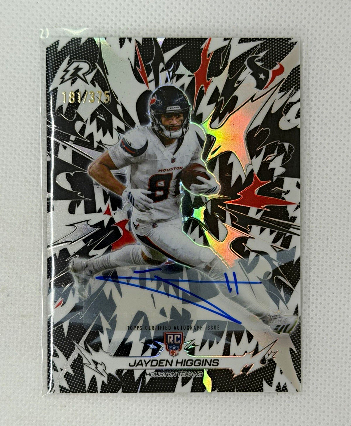 2026 Topps Jayden Higgins RC Auto Houston Texans #136 181/375