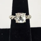 JAI by John Hardy Sterling Silver Braided Rope Faceted Clear Quartz Ring Size 6