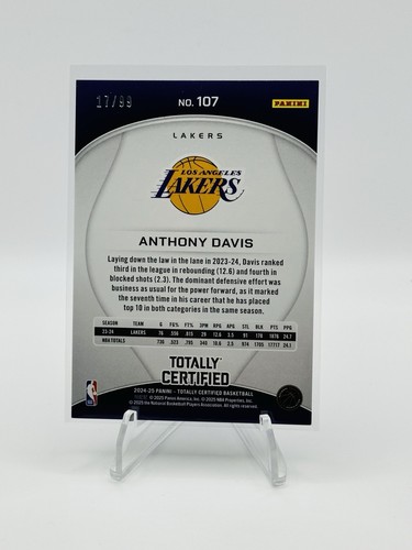 2024-25 Panini Totally Certified NBA Anthony Davis Blue Mirror #17/99 #107 LA - Picture 2 of 2
