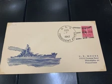 Navy USA 1947 Cover U.S.S. President Adam’s 