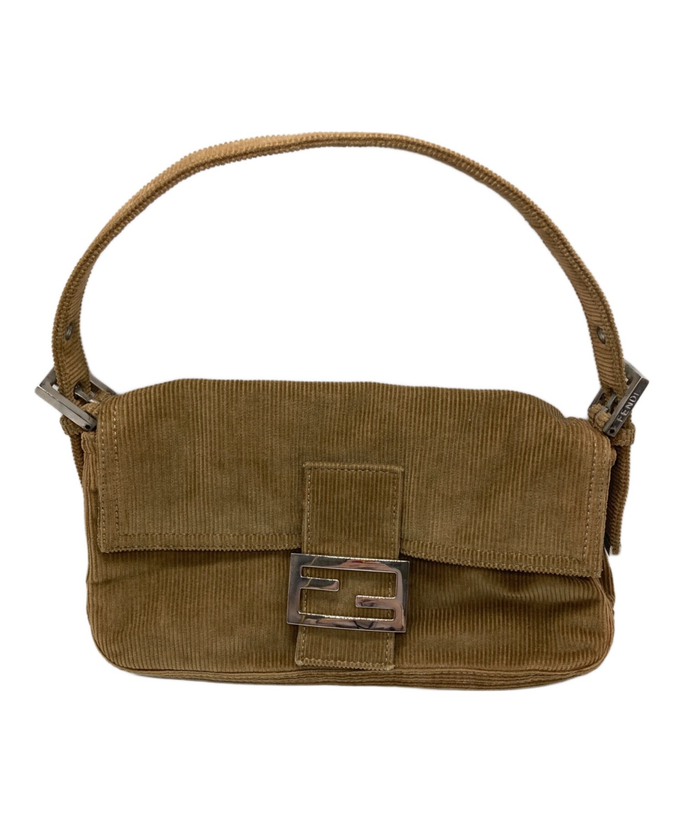 FENDI Mamma Baguette Shoulder bag Corduroy Brown Vintage Authentic From Japan