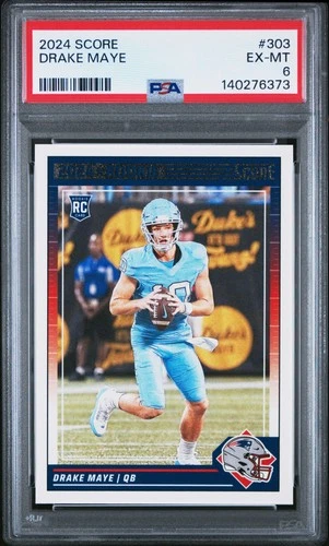 2024 PANINI SCORE #303 DRAKE MAYE ROOKIE RC PSA 6