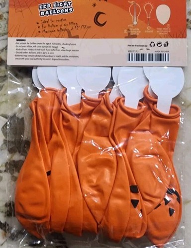 50 Halloween LED Kürbis Luftballons mit Band - Party Deko Paket - Bild 6 von 7