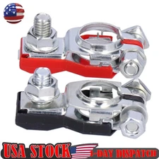 CAR BATTERY TERMINAL CLAMP CONNECTORS POSITIVE NEGATIVE RELEASE DISCONNECT NEW