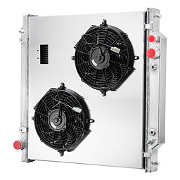 2-Row Radiator Shroud Fan Fit 99-05 Ford F-250 F-350 F-450 Powerstroke 7.3L 6.8L