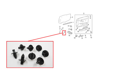 8 NEW BLACK DOOR PANEL CLIPS! FOR TOYOTA/MITSUBISHI LANCER OUTLANDER GALANT ETC