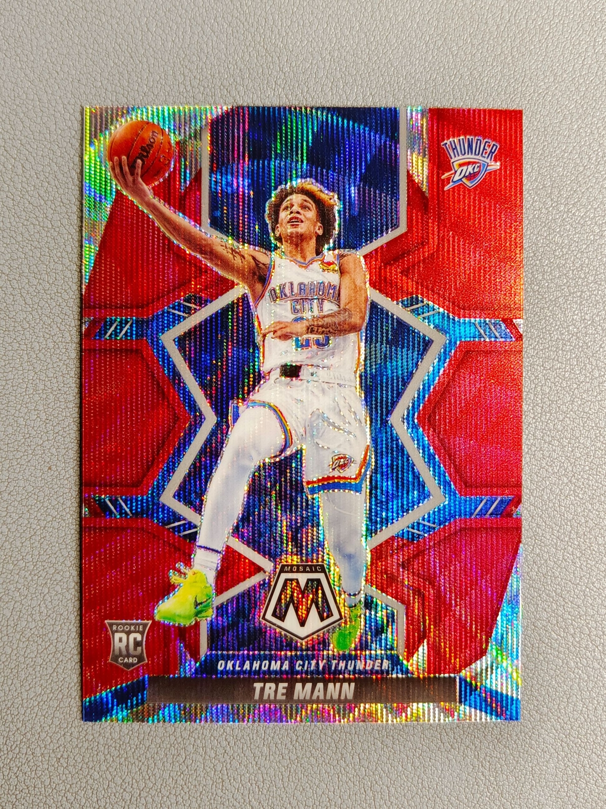 2021-22 Panini Mosaic Tre Mann Red Wave Prizm Asia Rookie RC #212
