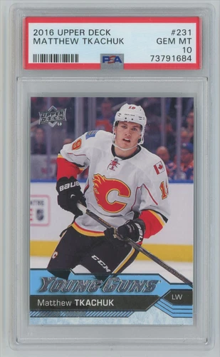 2016-17 Upper Deck Young Guns Matthew Tkachuk RC PSA 10 Calgary Flames #231