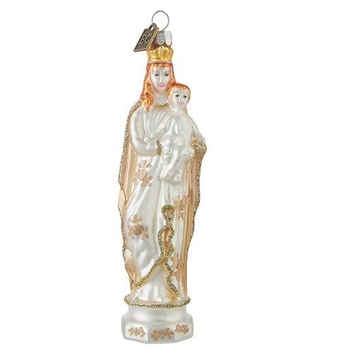 Eric Cortina RAZ Imports 6" French Madonna White Silver Gold Glass Ornament NEW