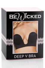 BeWicked Deep V Bra - Black - U Shape Microfiber Silicone Bra