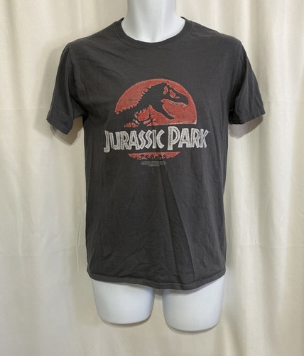 Fruit of the Loom Jurassic Park T-Shirt Mens Small Gray Excellent Graphic Tee