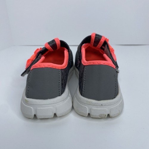 Zapatillas deportivas gris y rosa Athletic Works para niñas talla 7 sin cordones de espuma viscoelástica - Imagen 5 de 9