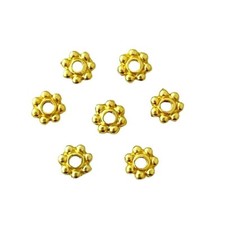1000 Shiny Gold 4mm Beaded Daisy Rondelle Snowflake Bulk Accent Spacer Beads