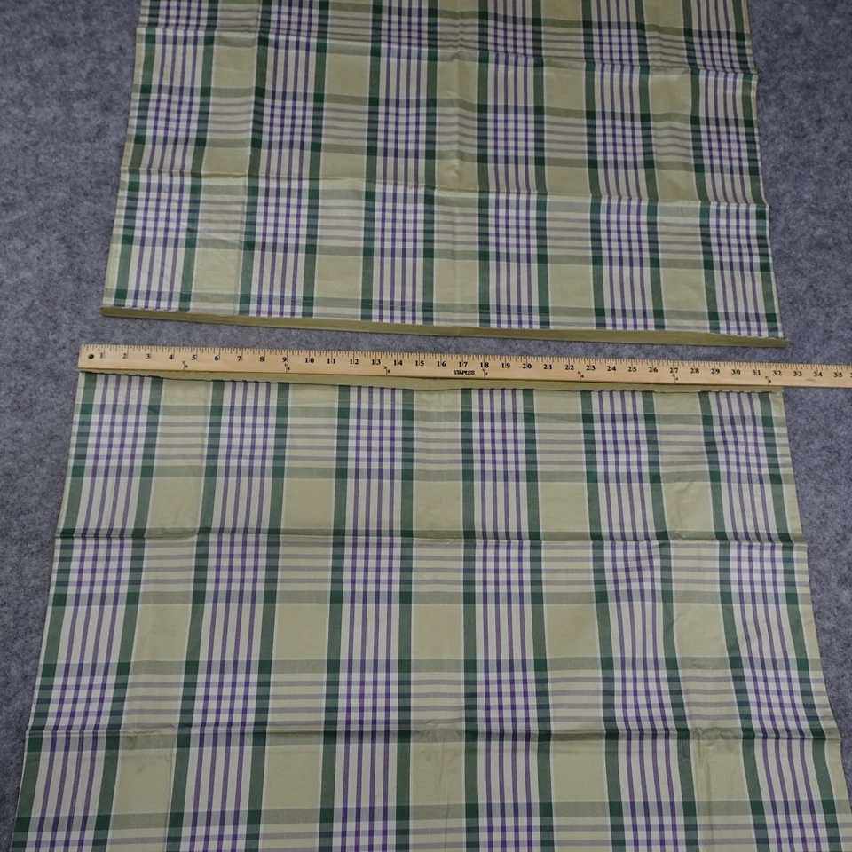 Ralph Lauren Pillow Shams Set of 2 24 x 32 Queen Green Purple Plaid Cotton B - Image 3 of 4