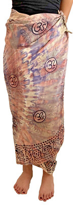 Women s Wrap Sarong Beach Swim Cover Up  Indian Om Rayon