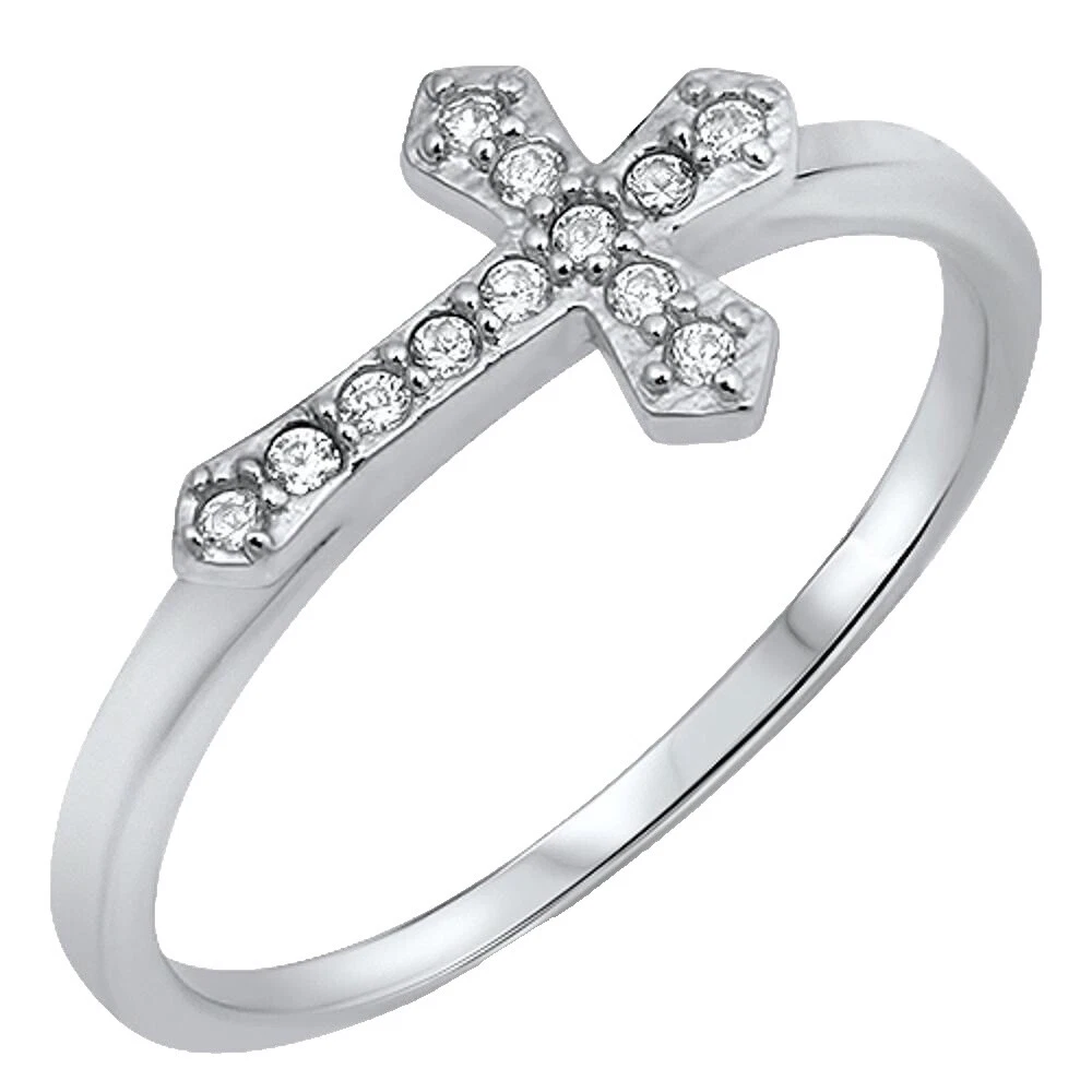 Anillos de moda Silver Cruz