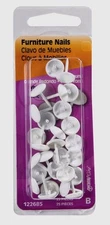 HILLMAN #210 Upholstery Tacks Furniture Trim Nails White Leatherette 122685 NEW!