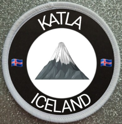 3 Zoll Katla Island Vulkan Eisen/Aufnähen Patch Abzeichen Berg