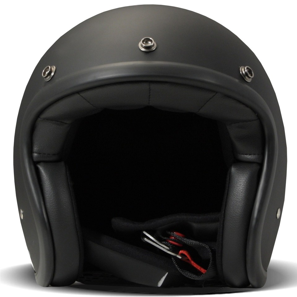 DMD Jet Vintage Motorradhelm - Fiberglas Helm Schwarz L ECE Geprüft