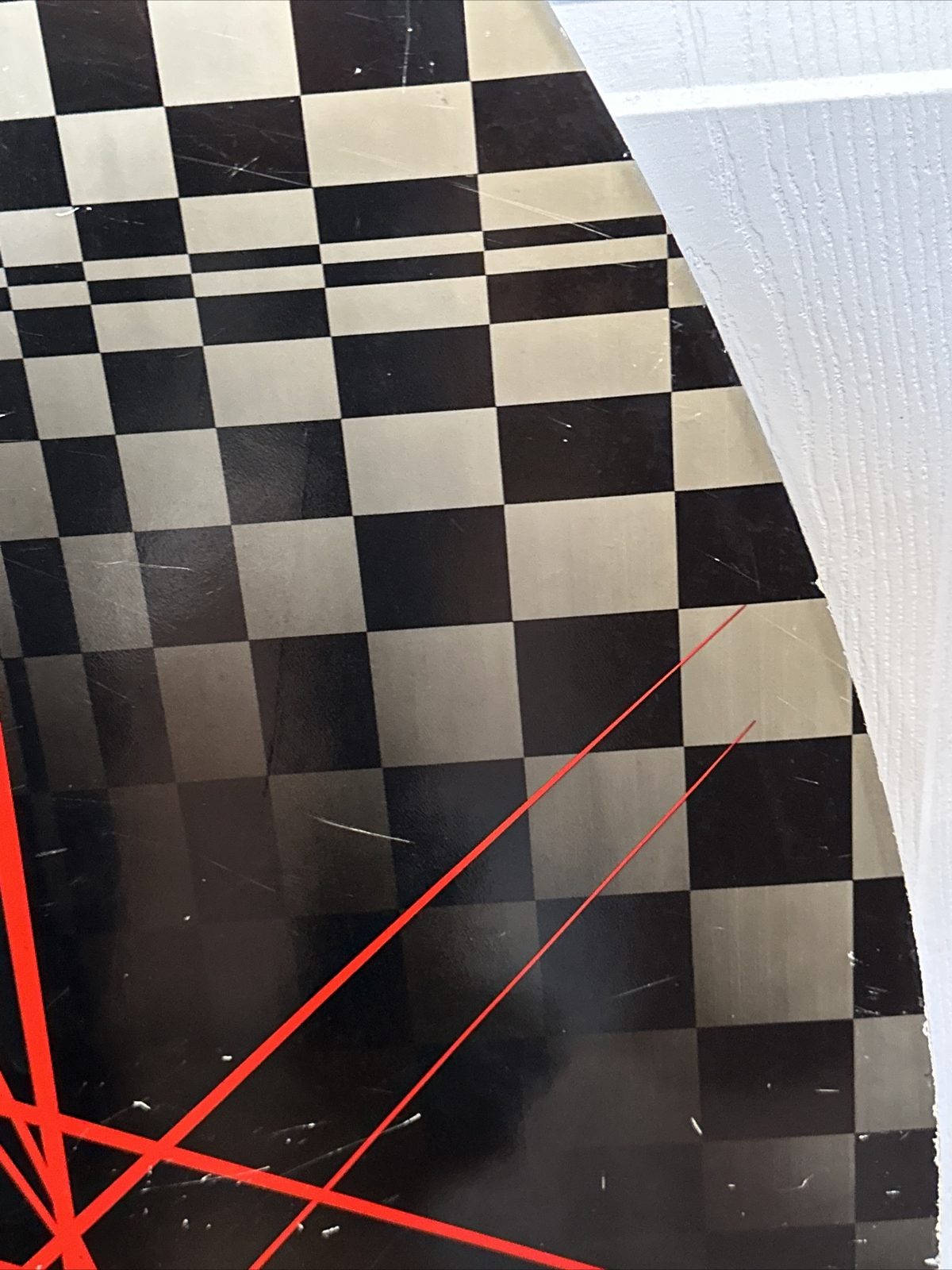 Skim Lizard Wooden Skim Board Surfer Boogie Laser Chekered Fade Fiberglass 37”