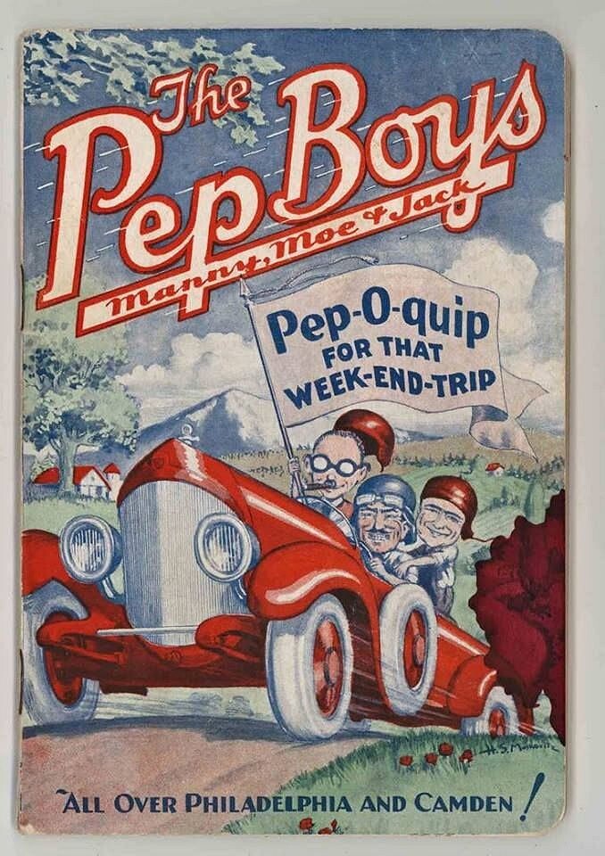 PEP BOYS PEP O QUIP Manny Moe Jack AUTO PARTS STORE ADVERTISING