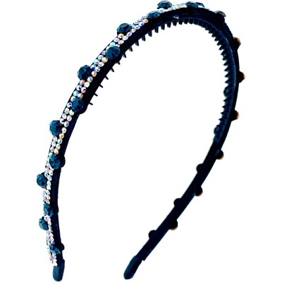 USA Handmade Headband Rhinestone Crystal Hairband Simple Bling Sparkling Nave AB