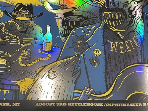 ๐ Ween Bonner, MT - 8/2 - 8/3 2024 UNCUT FOIL diptych dbl Poster #8/25 BOOGNISH - Picture 19 of 23