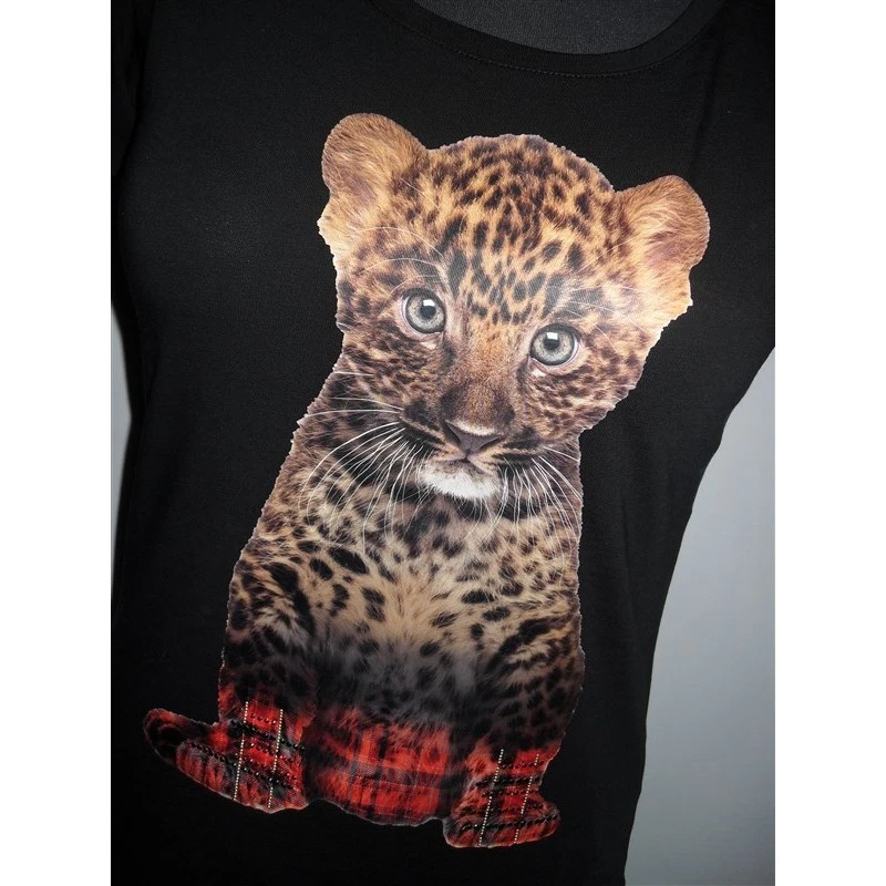 MAGLIA EAN 13 T-SHIRT DONNA SWAROVSKI NERO - Immagine 2 di 2