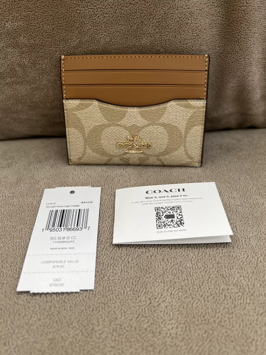 Coach Outlet Slim Id Card Case In Signature Canvas