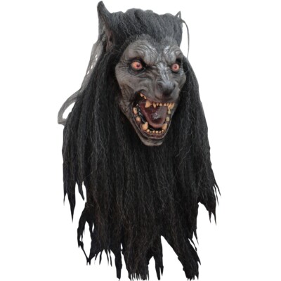 Ghoulish Productions Black Moon Adult Latex Mask-Neck Horror Wolfman Halloween