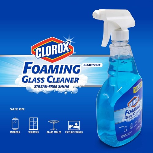 Clorox Foaming Glass Cleaner Window and Glass Cleaner Spray, 23 oz, 2