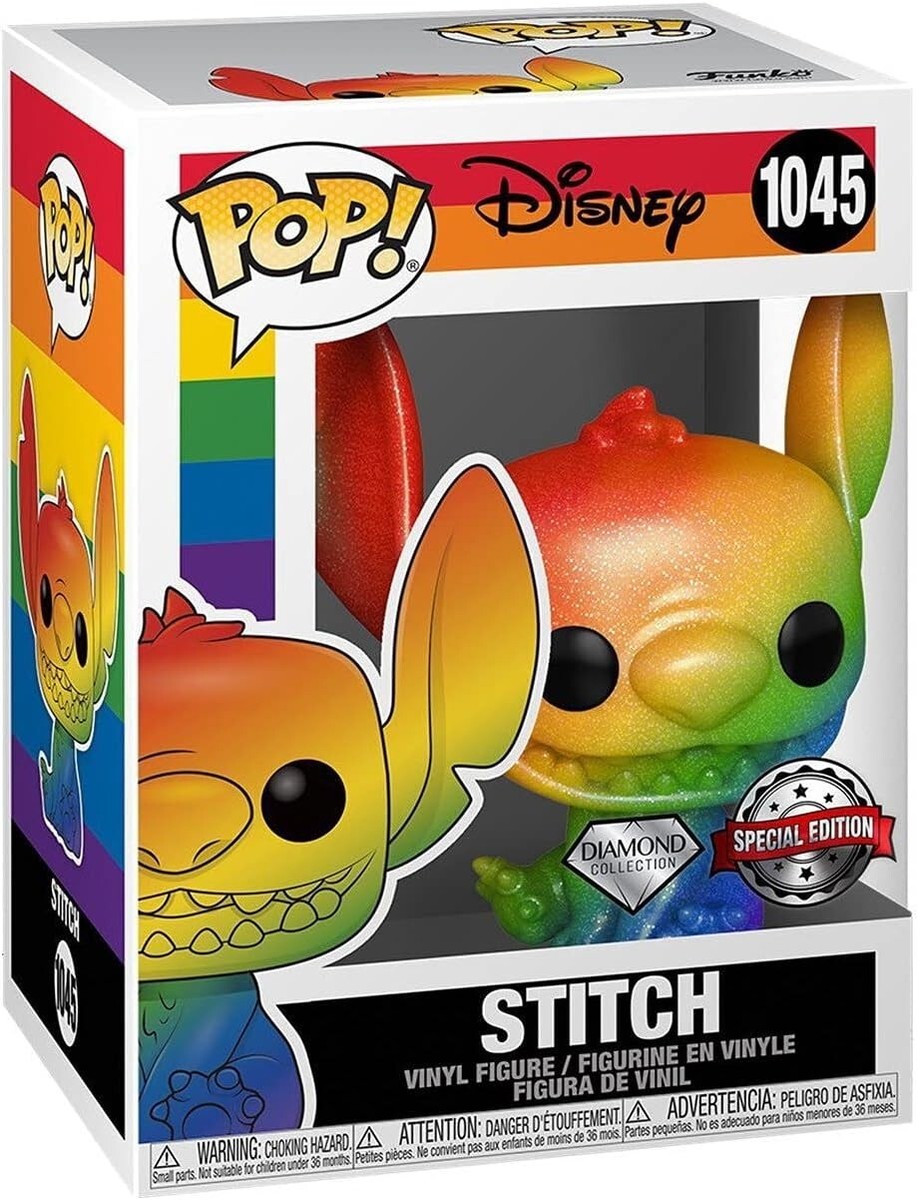 Funko Pop Disney Rainbow Diamond Stitch Pride w/ Protector SPECIAL