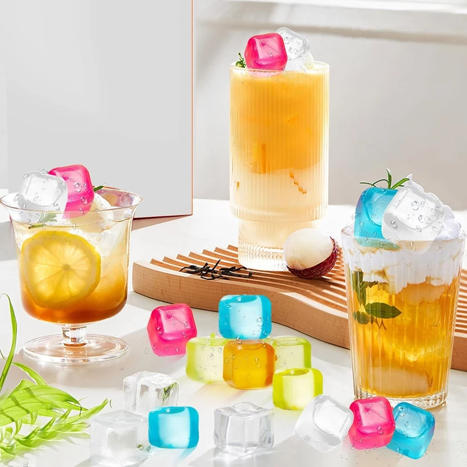 New Reusable Plastic Ice Cubes, Pack of 75 Colors May Vary, Free Shipping BPA - Image 3 of 4