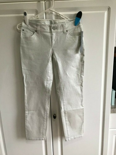NEW Inc Jeans Size 0 Sparkly Silver with Xhilaration Sweater Shirt Size 14/16 - Picture 6 of 11