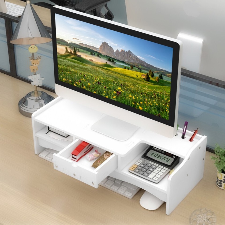 Monitor Riser Shelf- Space-Saving Desktop Stand for Computer&Laptop ...