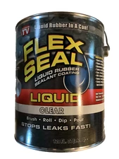 Flex Seal Clear, Liquid Rubber, 1 Gallon 128 Fl Oz Liquid Rubber Coating Sealant