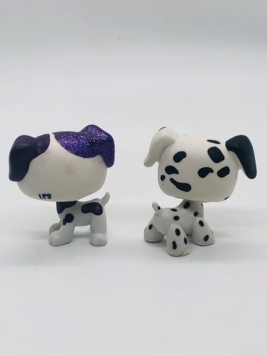Littlest Pet Shop LPS #2136 Dalmata viola glitter occhi blu e #44 nero bianco - Foto 6 di 10