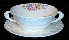 Vintage Pope-Gosser Embossed Floral #25004 Rose Point China. Made in the U.S.A.