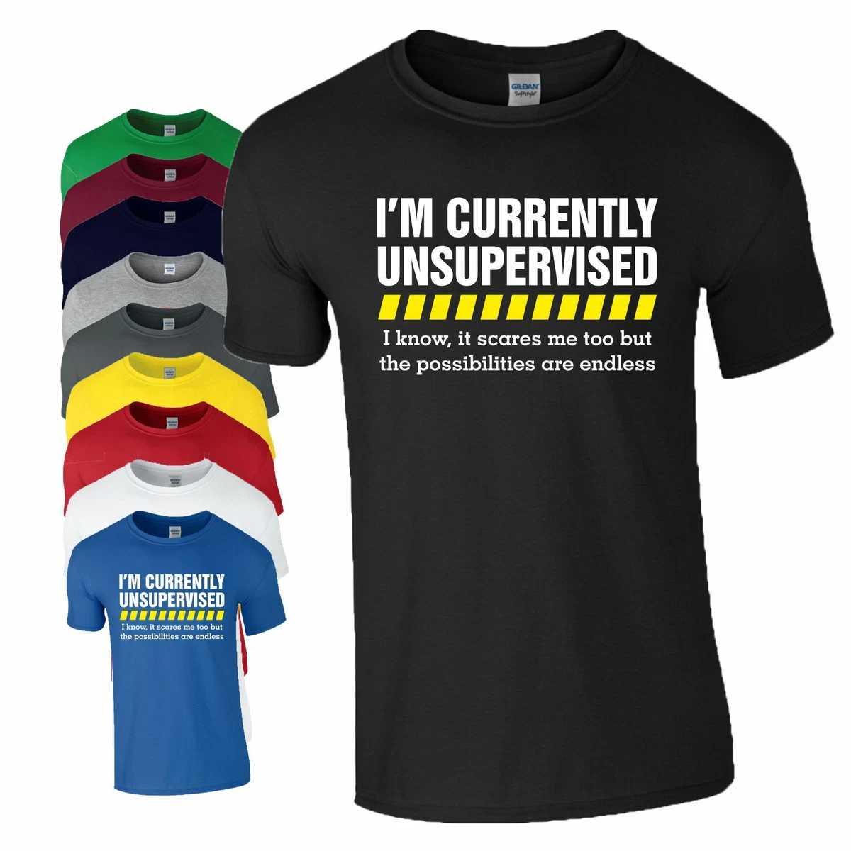 Currently Unsupervised T Shirt Funny Rude Joke Birthday Xmas Gift