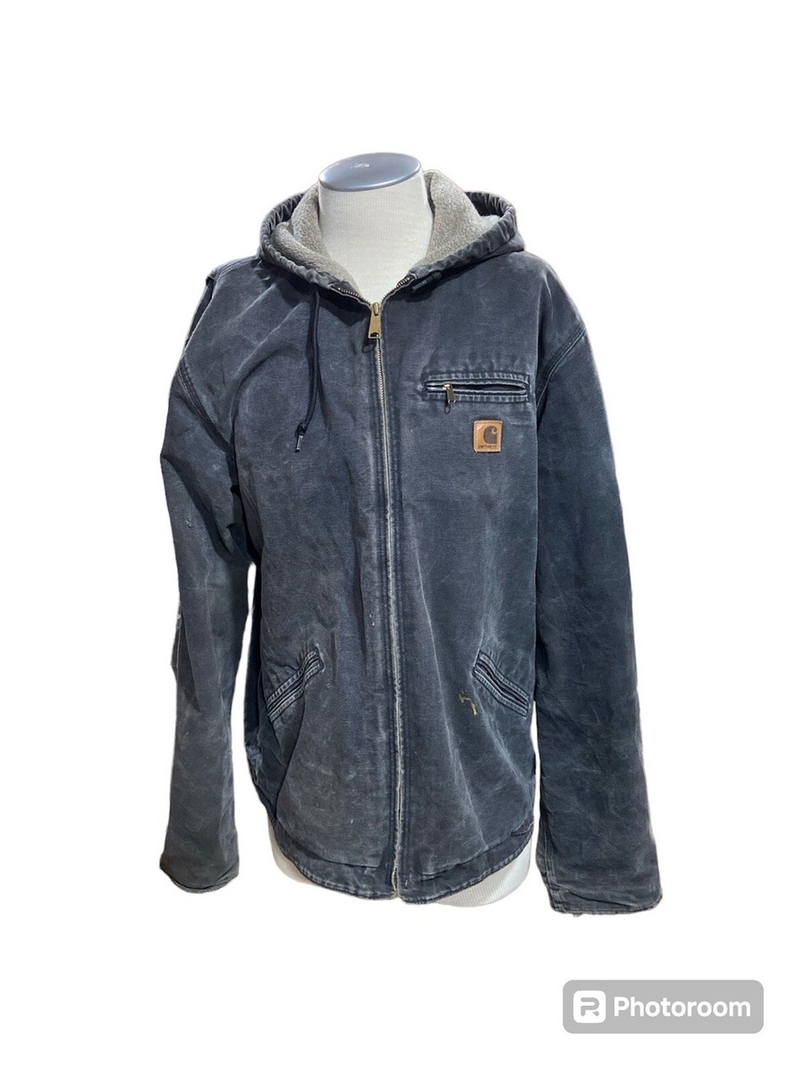 Carhartt J141 Blk XL Vintage Detroit Hooded Jacket Mens | eBay