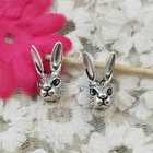 Free Ship 46 Pcs Antique Silver Rabbit Charms Pendant 17X8MM H-5306