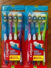 Lot of 2 Colgate Extra Clean Full Head Toothbrush Medium 4 Ct packs BNIB