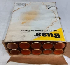BOX OF 10) NEW COOPER BUSSMAN 2 AMP FUSETRON FUSE CLASS RK5 600 VAC FRS-R-2