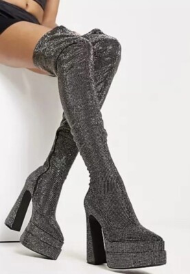 Rhinestone Boots Steve Madden Bastille Boots Silver Steve Madden