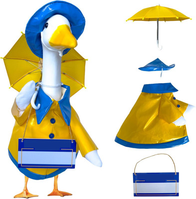 Raincoat Porch Goose Outfits and Personalized Name Sign- Dress up Your 23In Duck
