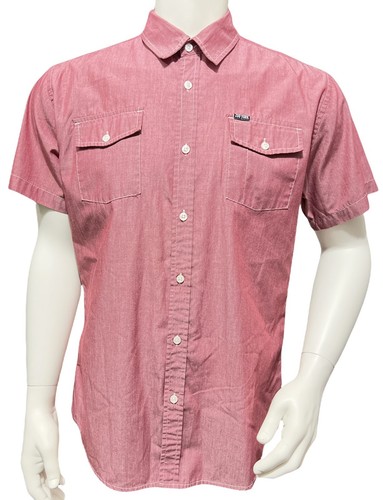 Zoo York Shirt Mens Large L Pink Regular Fit Short Sleeve Button Up Front Pocket - Picture 3 of 8