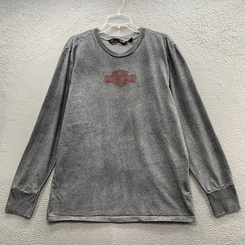 Harley Davidson Fast Track Long Sleeve Shirt Double Sided Gray Motorcycles XL - Picture 3 of 14
