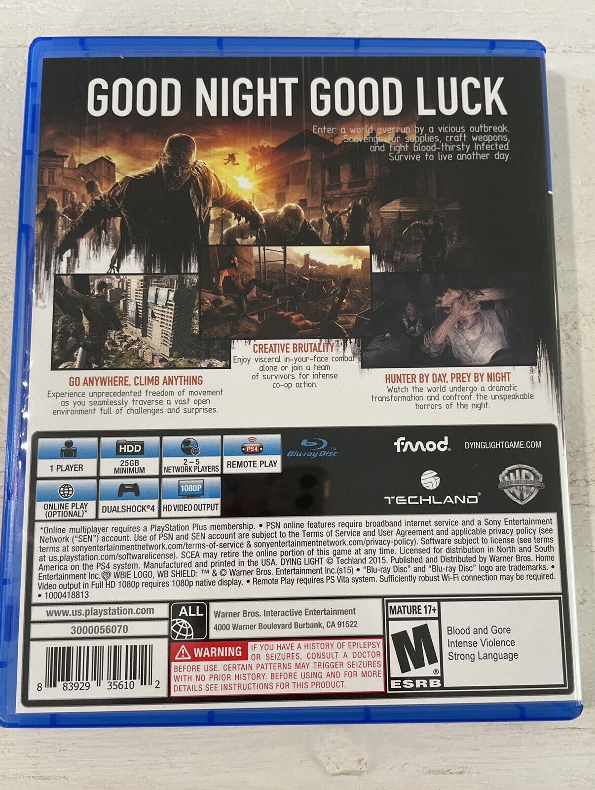 Dying Light PS4 Complete W/Manual Playstation 4 883929356102