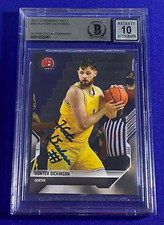 Michigan HUNTER DICKINSON  Signed 2021 Bowman Next Card Beckett Slabbed AUTO 10